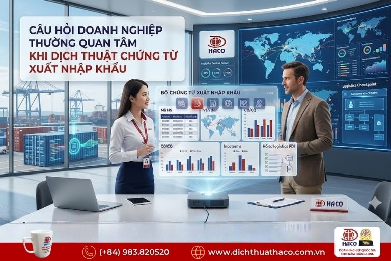 Dịch thuật tờ khai hải quan mã HS