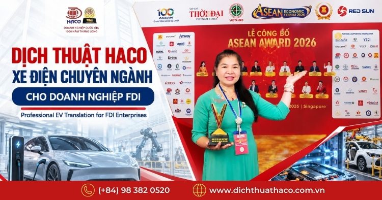 Dịch Thuật Xe Điện Chuyên Ngành Cho Doanh Nghiệp FDI | HACO 1 dich thuat xe dien 2