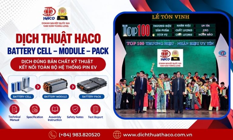 Dịch Thuật Xe Điện Chuyên Ngành Cho Doanh Nghiệp FDI | HACO 3 dich thuat xe dien 3