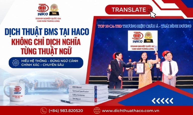 Dịch Thuật Xe Điện Chuyên Ngành Cho Doanh Nghiệp FDI | HACO 5 dich thuat xe dien 4