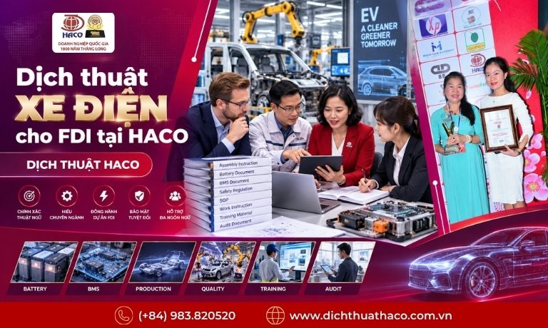 Dịch Thuật Xe Điện Chuyên Ngành Cho Doanh Nghiệp FDI | HACO 6 dich thuat xe dien 5