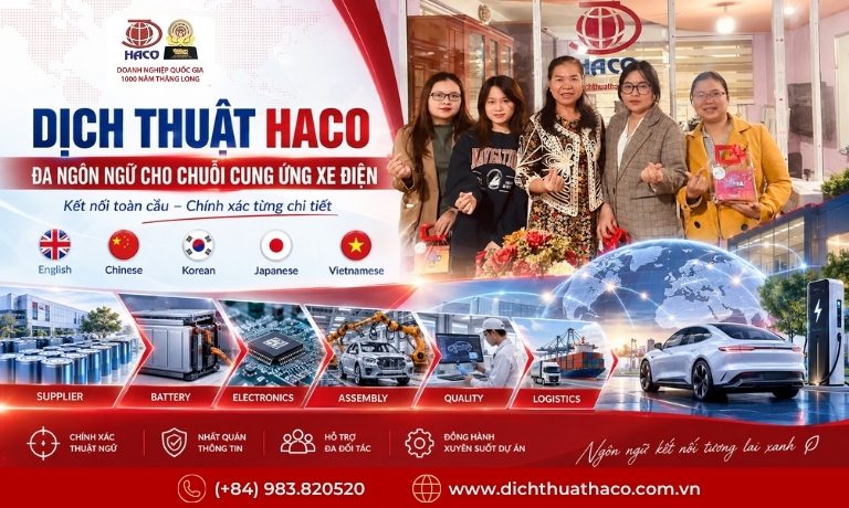 Dịch Thuật Xe Điện Chuyên Ngành Cho Doanh Nghiệp FDI | HACO 7 dich thuat xe dien 6