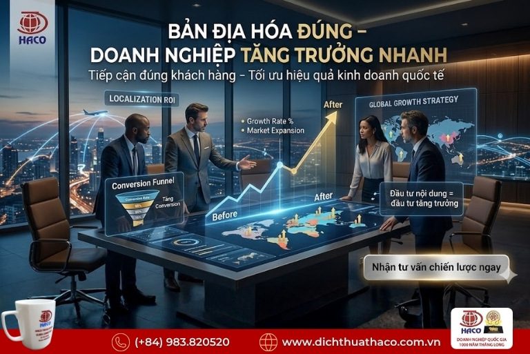 Dịch vụ bản địa hóa ngôn ngữ doanh nghiệp