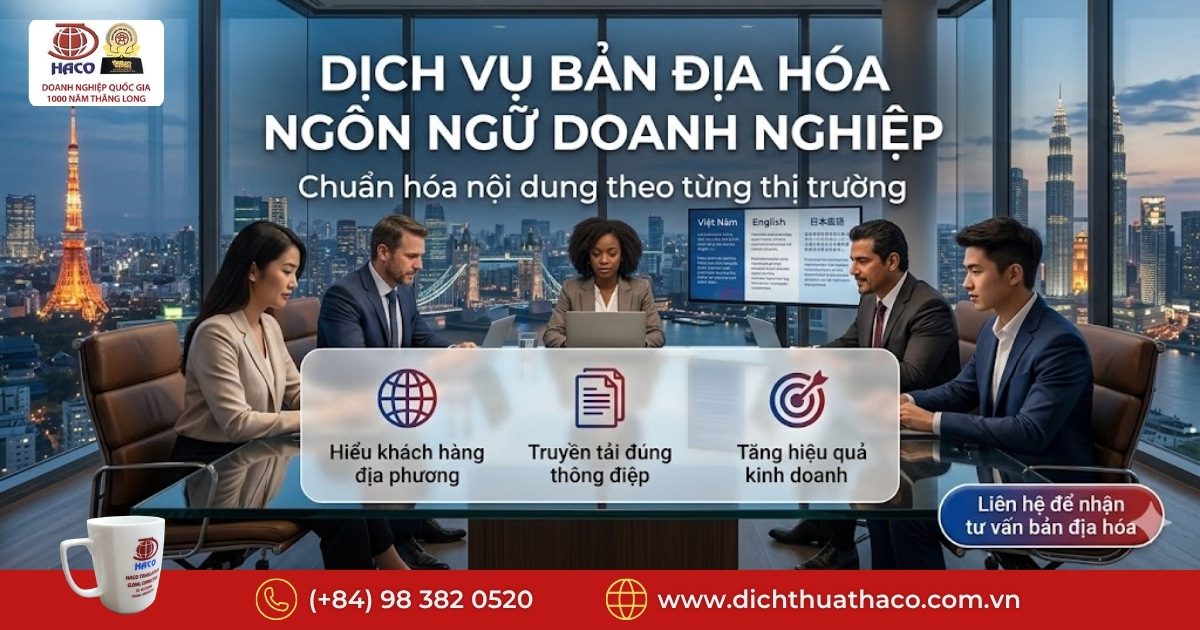 Dịch vụ bản địa hóa ngôn ngữ doanh nghiệp
