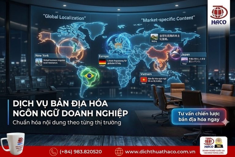 Dịch vụ bản địa hóa ngôn ngữ doanh nghiệp