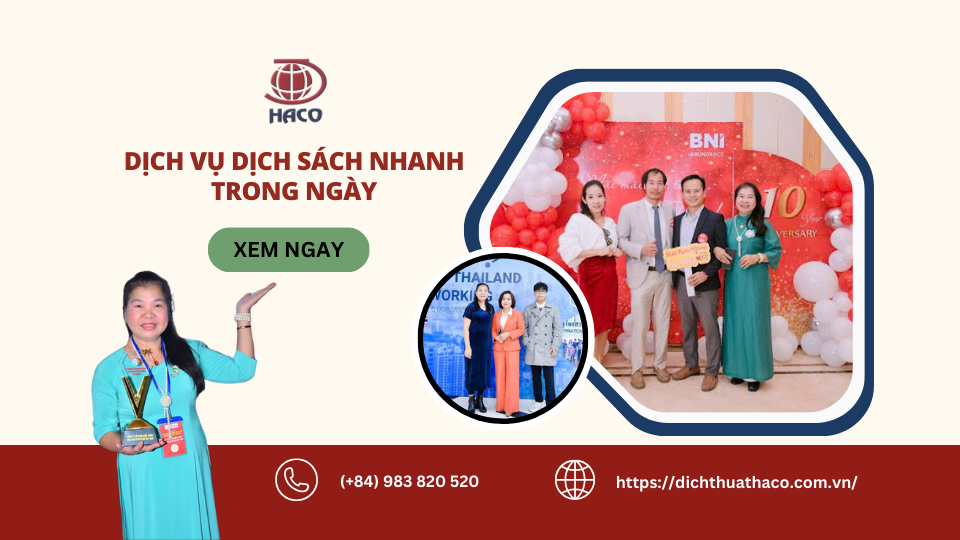 DỊch VỤ DỊch SÁch Nhanh Trong NgÀy