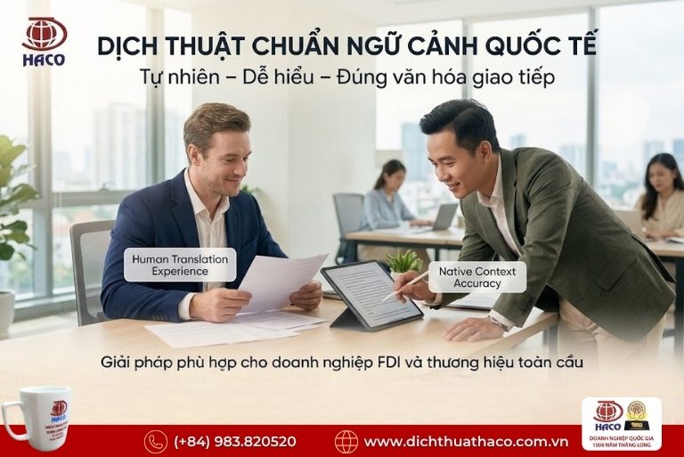 Dịch vụ dịch thuật chuyên gia người bản xứ