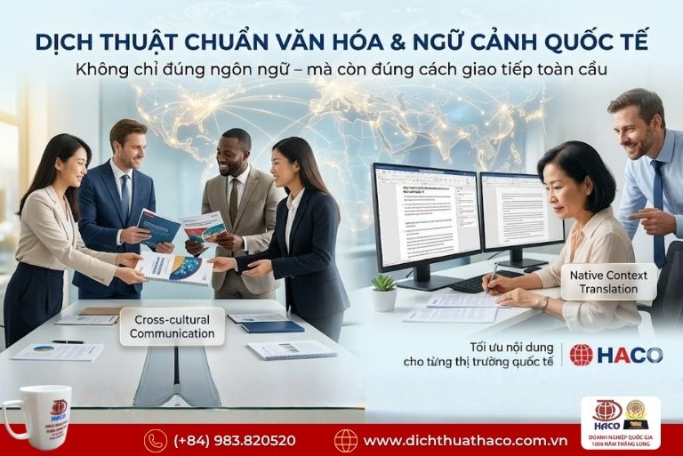 Dịch vụ dịch thuật chuyên gia người bản xứ