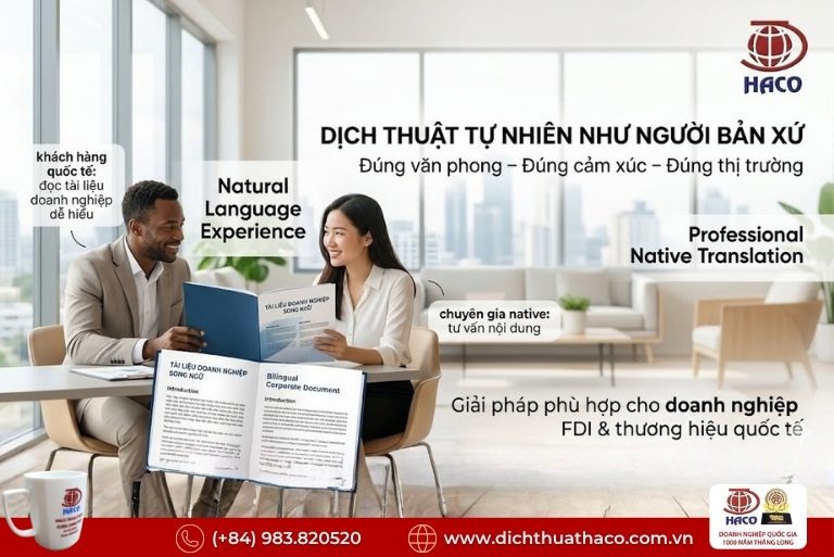 Dịch vụ dịch thuật chuyên gia người bản xứ