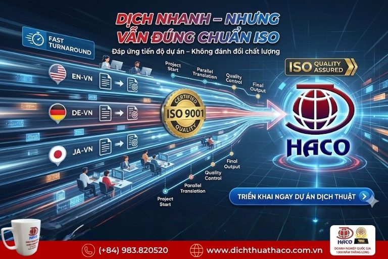 Dịch vụ dịch thuật tiêu chuẩn quốc tế ISO