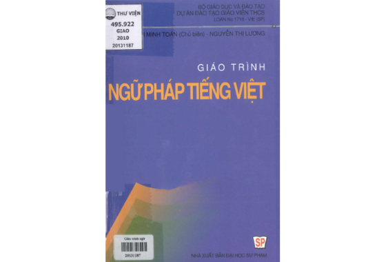 Giáo Trình Ngữ Pháp Tiếng Việt Đại Học Sư Phạm Hà Nội