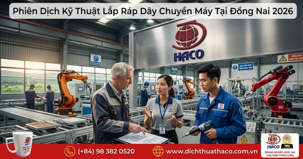 Phiên dịch kỹ thuật lắp ráp dây chuyền máy tại Đồng Nai