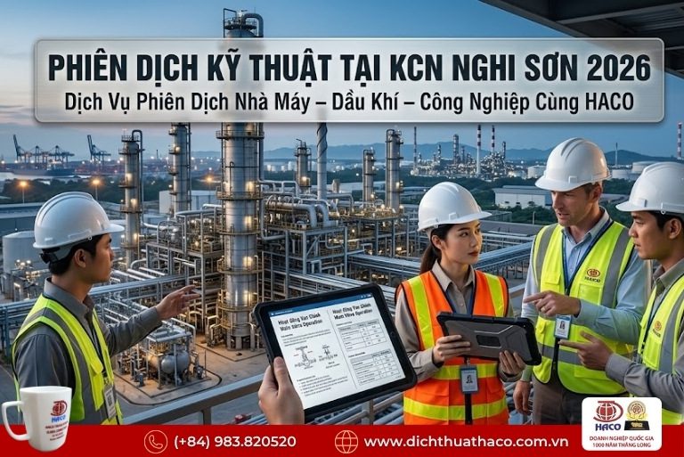 Phiên dịch kỹ thuật tại KCN Nghi Sơn 2026 tại Haco 9 Phiên dịch kỹ thuật tại KCN Nghi Sơn