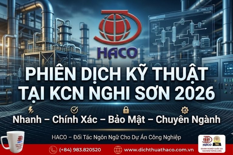 Phiên dịch kỹ thuật tại KCN Nghi Sơn 2026 tại Haco 8 Phiên dịch kỹ thuật tại KCN Nghi Sơn