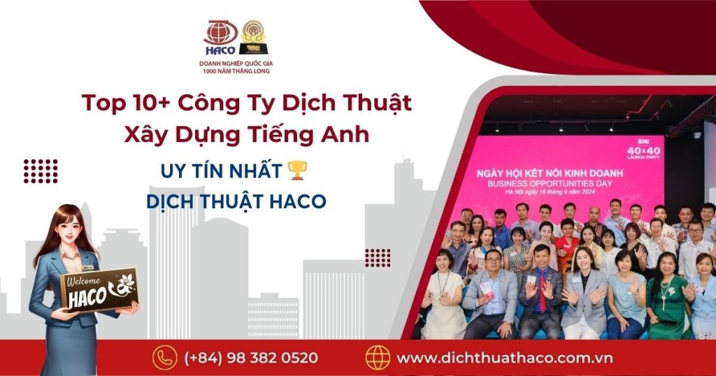 Top 10 Cong Ty Dich Thuat Xay Dung Tieng Anh