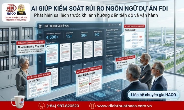 Ứng dụng AI trong dịch thuật dự án FDI