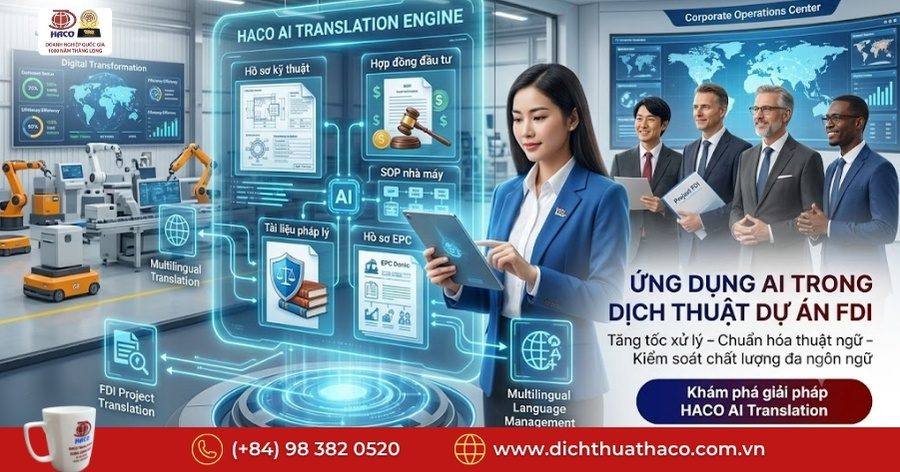 Ứng dụng AI trong dịch thuật dự án FDI