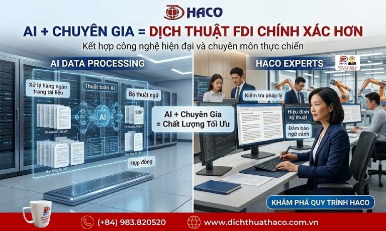 Ứng dụng AI trong dịch thuật dự án FDI