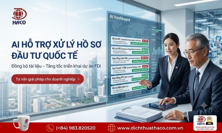 Ứng dụng AI trong dịch thuật dự án FDI