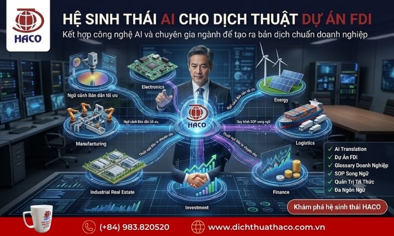 Ứng dụng AI trong dịch thuật dự án FDI